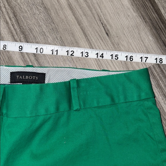 Talbots 14 curvy green dress pants womens work wear Irish St. Patrick’s Day crop - Picture 7 of 9